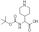 structure of CAS# 494210-73-0, alpha-[[(1,1-Dimethylethoxy)carbonyl]amino]-4-piperidineacetic acid