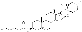 CAS 登录号：4952-56-1, (22R,25R)-20alpha-螺甾-5-烯-3beta-基己酸酯
