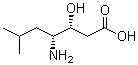 CAS 登录号：49642-12-8, (3R,4R)-4-氨基-3-羟基-6-甲基庚酸