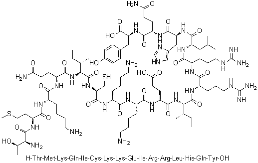 CAS 登录号：498532-34-6, L-苏氨酰-L-蛋氨酰-L-赖氨酰-L-谷氨酰胺酰-L-异亮氨酰-L-半胱氨酰-L-赖氨酰-L-赖氨酰-L-alpha-谷氨酰-L-异亮氨酰-L-精氨酰-L-精氨酰-L-亮氨酰-L-组氨酰-L-谷氨酰胺酰-L-酪氨酸
