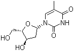 CAS 登录号：50-89-5, beta-胸苷, beta-胸甙, 胸腺嘧啶脱氧核苷, 2'-脱氧胸腺嘧啶核苷