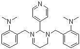 structure of CAS# 500579-04-4, 2,2'-[[Dihydro-2-(4-pyridinyl)-1,3(2H,4H)-pyrimidinediyl]bis(methylene)]bis[N,N-dimethylbenzenamine]