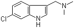 CAS # 5017-12-9, 6-Chlorogramine, 6-Chloro-3-(dimethylaminomethyl)indole