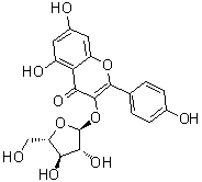 structure of CAS# 5041-67-8, 山柰酚 3-O-alpha-L-阿拉伯呋喃糖苷