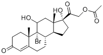 structure of CAS# 50733-54-5, 9-Bromo-11,17,21-trihydroxypregn-4-ene-3,20-dione 21-acetate