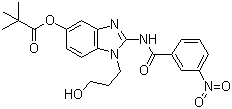 CAS # 509093-60-1, IRAK inhibitor 5, 3-Nitro-N-[1-(3-hydroxypropyl)-5-(2,2-dimethylpropionyloxy)-1H-benzimidazol-2-yl]benzamide