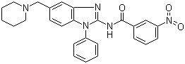 CAS # 509093-77-0, 3-Nitro-N-[1-phenyl-5-(1-piperidinylmethyl)-1H-benzimidazol-2-yl]benzamide, N-(1-Phenyl-5-[(piperidin-1-yl)methyl]-1H-benzimidazol-2-yl)-3-nitrobenzamide