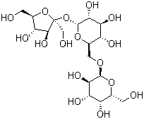 CAS # 512-69-6, Raffinose, D-(+)-Raffinose, D-Raffinose, Gossypose, Melitose, Melitriose, NSC 170228, NSC 2025, Nittenraffinose, beta-D-Fructofuranosyl O-alpha-D-galactopyranosyl-(1-6)-alpha-D-glucopyranoside