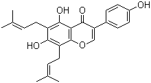 structure of CAS# 51225-28-6, 6,8-二异戊烯基金雀异黄素