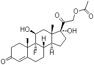 structure of CAS# 514-36-3, 醋酸氟氢可的松