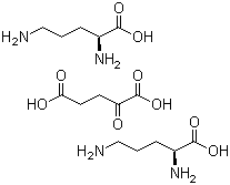 CAS # 5144-42-3, L-Ornithine 2-oxoglutarate, L-Ornithine 2-oxoglutarate (2:1), L-Ornithine alpha-ketoglutarate (2:1)