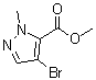structure of CAS# 514816-42-3, 4-Bromo-2-methyl-2H-pyrazole-3-carboxylic acid methyl ester