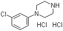 structure of CAS# 51639-49-7, 1-(3-Chlorophenyl)piperazine dihydrochloride