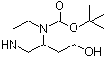 structure of CAS# 517866-79-4, 1-(tert-Butyloxycarbonyl)-2-(2-hydroxyethyl)piperazine