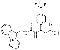 structure of CAS# 517905-88-3, (betaR)-beta-[[(9H-芴-9-基甲氧基)羰基]氨基]-4-(三氟甲基)苯丙酸