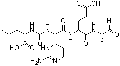 CAS # 51798-45-9, Elastatinal, (2S)-2-[(4S)-2-Amino-3,4,5,6-tetrahydro-4-pyrimidinyl]-N-[[[(1S)-1-carboxy-3-methylbutyl]amino]carbonyl]glycyl-N1-[(1S)-1-methyl-2-oxoethyl]-L-glutamamide
