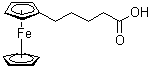 CAS # 51812-72-7, delta-Ferrocenylvaleric acid, (4-Carboxybutyl)ferrocene, 5-Ferrocenylpentanoic acid