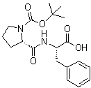 structure of CAS# 52071-65-5, 1-[叔丁氧羰基]-L-脯氨酰-L-苯丙氨酸