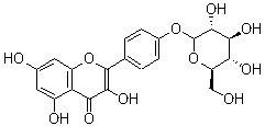 structure of CAS# 52222-74-9, 山奈酚-4'-葡萄糖苷