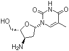 structure of CAS# 52450-18-7, 3'-Amino-2',3'-dideoxythymidine