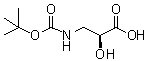 structure of CAS# 52558-24-4, (S)-3-[(叔丁氧羰基)氨基]-2-羟基丙酸