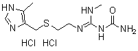 CAS 登录号：52568-80-6, [(甲基氨基)[[2-[[(5-甲基-1H-咪唑-4-基)甲基]硫基]乙基]氨基]亚甲基]脲二盐酸盐