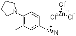 CAS # 52572-38-0, 3-Methyl-4-(1-pyrrolidinyl)benzenediazonium trichlorozincate