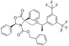 CAS 登录号：530441-36-2, 苄基(2R,4S)-4-(((R)-1-(3,5-双(三氟甲基)苯基)乙氧基)甲基)-5-氧代-2,4-二苯基恶唑烷-3-羧酸酯