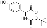 structure of CAS# 53249-34-6, N-Boc-4-Hydroxyphenyl-DL-glycine