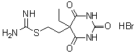 CAS # 5347-08-0, 2-[2-(5-Ethylhexahydro-2,4,6-trioxo-5-pyrimidinyl)ethyl]-2-thio-pseudourea monohydrobromide