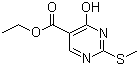 structure of CAS# 53554-29-3, Ethyl 4-hydroxy-2-methylthio-5-pyrimidinecarboxylate