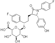structure of CAS# 536709-33-8, (1S)-1-(4-Fluorophenyl)-3-[(2S,3R)-1-(4-fluorophenyl)-2-(4-hydroxyphenyl)-4-oxo-3-azetidinyl]propyl beta-D-glucopyranosiduronic acid