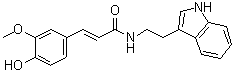 CAS # 53905-13-8, N-Feruloyltryptamine, 3-(4-Hydroxy-3-methoxyphenyl)-N-[2-(1H-indol-3-yl)ethyl]-2-propenamide