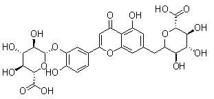 structure of CAS# 53965-08-5, 木樨草素 3',7-二-O-葡糖苷酸