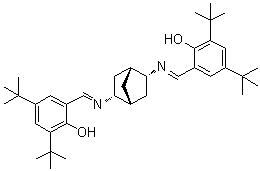 structure of CAS# 539834-19-0, 2,2'-[(1R,2R,4R,5R)-双环[2.2.1]庚烷-2,5-二基二(次氮基次甲基)]二[4,6-二叔丁基苯酚]