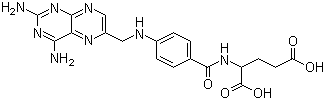 CAS # 54-62-6, Aminopterin, 4-Aminopteroyl-L-glutamic acid, N-[4-[[(2,4-Diamino-6-pteridinyl)methyl]amino]benzoyl]-L-glutamic acid