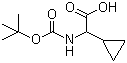 structure of CAS# 54256-41-6, 2-(tert-Butoxycarbonylamino)-2-cyclopropylacetic acid