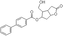 CAS # 54382-73-9, (+/-)-Corey lactone 5-(4-phenylbenzoate), (3aR,4S,5R,6aS)-Hexahydro-4-hydroxymethyl-5-(4-phenylbenzyloxy)cyclopenta[b]furan-2-one