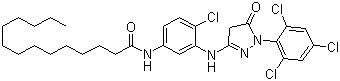 CAS 登录号：54636-84-9, N-[4-氯-3-[[4,5-二氢-5-氧代-1-(2,4,6-三氯苯基)-1H-吡唑-3-基]氨基]苯基]十四烷酰胺
