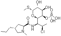 CAS # 54887-30-8, Clindamycin 4-phosphate, (2S-trans)-Methyl 7-chloro-6,7,8-trideoxy-6-[[(1-methyl-4-propyl-2-pyrrolidinyl)carbonyl]amino]-1-thio-L-threo-alpha-D-galacto-octopyranoside 4-(dihydrogen phosphate)