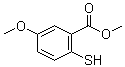 CAS # 55114-90-4, Methyl 2-mercapto-5-methoxybenzoate, 4-Methoxy-2-methoxycarbonylthiophenol, Methyl 5-methoxythiosalicylate