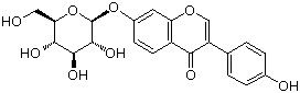 CAS # 552-66-9, Daidzin, 7-(-D-Glucopyranosyloxy)-3-(4-hydroxyphenyl)-4H-1-benzopyran-4-one
