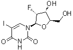 structure of CAS# 55612-21-0, 2'-Deoxy-2'-fluoro-5-iodouridine