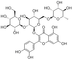 CAS 登录号：55696-55-4, 槲皮素3-O-beta-D-2-葡糖基-芸香糖苷