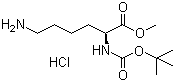structure of CAS# 55757-60-3, N-叔丁氧羰基赖氨酸甲酯盐酸盐