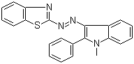 structure of CAS# 55773-66-5, 2-[2-(1-甲基-2-苯基-1H-吲哚-3-基)偶氮]苯并噻唑