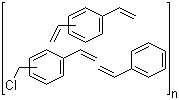 structure of CAS# 55844-94-5, Chloromethylstyrene-divinylbenzene-styrene copolymer