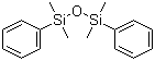 CAS # 56-33-7, 1,1,3,3-Tetramethyl-1,3-diphenyldisiloxane, 1,3-Diphenyl-1,1,3,3-tetramethyldisiloxane, 1,3-Diphenyltetramethyldisiloxane, Bis(dimethylphenylsilyl) ether, Bis(dimethylphenylsilyl) oxide, Bis(phenyldimethylsilyl) oxide, D 6190, NSC 96791, sym-Diphenyltetramethyldisiloxane