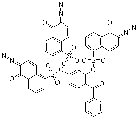 CAS # 5610-94-6, 2,3,4-Trihydroxybenzophenone tris(1,2-naphthoquinone-2-diazide-5-sulfonate), 5-[4-benzoyl-2,3-bis[(6-diazonio-5-oxidonaphthalen-1-yl)sulfonyloxy]phenoxy]sulfonyl-2-diazonionaphthalen-1-olate