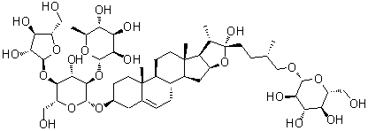 CAS # 561007-63-4, Parisaponin I, (3beta,25R)-26-(beta-D-Glucopyranosyloxy)-22-hydroxyfurost-5-en-3-yl O-alpha-L-arabinofuranosyl-(1→4)-O-[6-deoxy-alpha-L-mannopyranosyl-(1→2)]-beta-D-glucopyranoside
